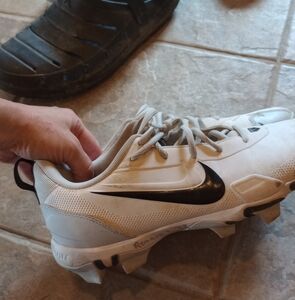 Nike White and Black Sports Cleats